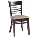 Lot de 2 chaises weng&eacute; assise brun clair CLARE