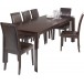 Grande table rectangle avec allonge de 6 à 8 places wengé PETER