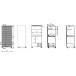 Armoire informatique mobile noire rideau imprimé 2 tiroirs 
