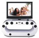 Meuble TV Station d'accueil IPHONE Chaine Hifi int&eacute;gr&eacute;e HDMI arrondi blanc TV8805