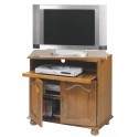 Meuble TV ch&ecirc;ne 2 portes Plateau pivotant tabl. coulissante 5609AR