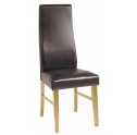 Chaises coloris ch&ecirc;ne clair / chocolat imitation cuir JAGODACC