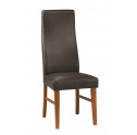 Chaises coloris merisier et imitation cuir chocolat