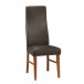 Lot de 2 Chaises coloris Merisier et Imitation Cuir Chocolat