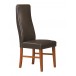 Chaises coloris merisier et imitation cuir chocolat
