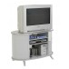 Meuble TV Hifi aluminium 2 rideaux translucides