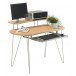 Bureau hêtre sur 4 pieds métalliques
