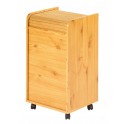 Meuble Coffre &agrave; linge mobile pin miel largeur 41 cm