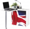 Bureau informatique blanc drapeau Union Jack