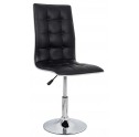 Chaise de Bar R&eacute;glable M&eacute;tal Chrom&eacute; Assise Noir
