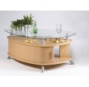 Table Basse Ovale H&ecirc;tre &agrave; Rideau