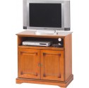 Meuble TV HIFI 2 portes plateau pivotant Louis Philippe 6709