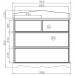 Commode 4 tiroirs + crédence style anglais blanc 40104
