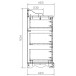 Commode 4 tiroirs + crédence style anglais blanc 40104
