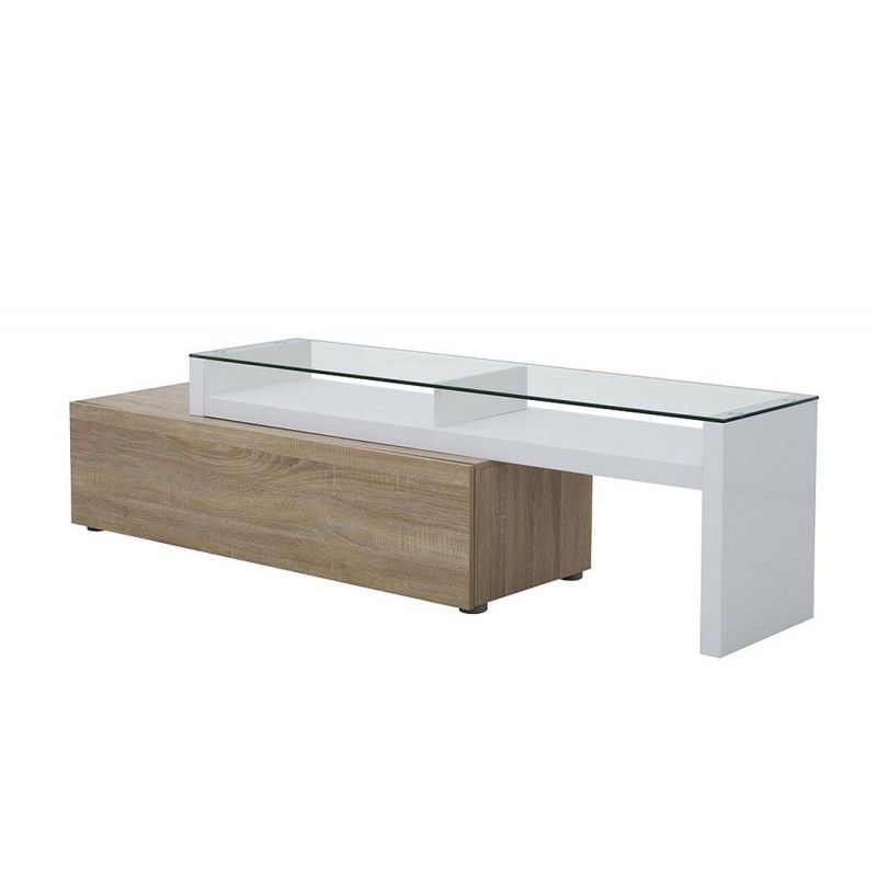 Meuble Tv Modulable : Meubles D appoint > Meubles Tv > Meuble Tv Blanc Et Chêne Modulable Meuble Tv Modulable : Meubles D appoint > Meubles Tv > Meuble Tv Blanc Et Chêne Modulable
