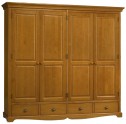 Grande Armoire Penderie Pin Miel de Style Anglais 