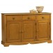 Bahut Vaisselier 3P 5T 2P vitrées style anglais pin miel 38823
