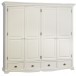 Ensemble lit 160 + armoire 4P 4T + chevet blanc style anglais 40