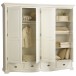 Ensemble lit 160 + armoire 4P 4T + chevet blanc style anglais 40