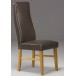 Lot de 2 chaises aspect cuir coloris chocolat / chêne clair JAGO