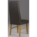 Lot de 2 chaises aspect cuir coloris chocolat / chêne clair JAGO