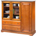 Vitrine / Rangement Louis-Philippe 3 Portes 2 tiroirs 6765SV