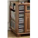 Meuble TV grand écran chêne 3 portes 1 abattant vitré 5634VPAR
