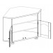 Meuble Télé d'angle chêne 2 portes 5650AR