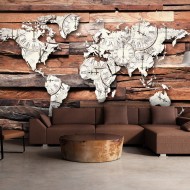 Papier peint  Map On Wood