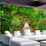 Papier peint  Bridge amid greenery