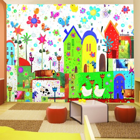 Papier peint  Happy farm