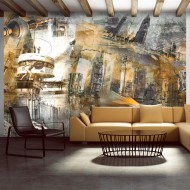 Papier peint  Berlin  collage (orange)