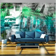 Papier peint  Berlin  collage (vert)