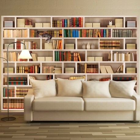 Papier peint  Bibliothèque domestique