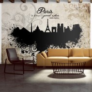 Papier peint  Paris is always a good idea  vintage