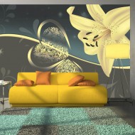 Papier peint  Lily in shades of gray