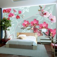 Papier peint  Pink orchids  variation II