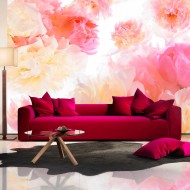Papier peint  Pastel peonies