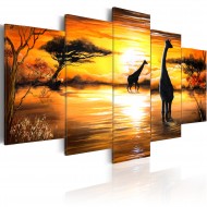 Tableau  Girafes au trou deau
