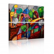 Tableau  Ville multicolore