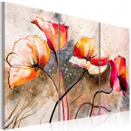 Tableau  Dans des coquelicots