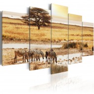 Tableau  Zèbres dans la savane
