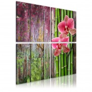 Tableau  Bambou et orchidée