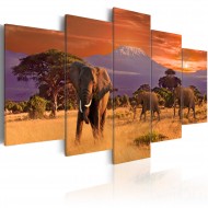 Tableau  Afrique éléphants