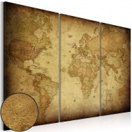 Tableau  Old map triptych