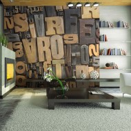 Papier peint  Lettres en bois