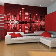 Papier peint  Chicago couleur du vin rouge