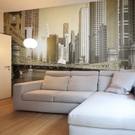 Papier peint  Chicagos bridge (vintage effect)
