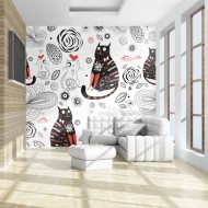 Papier peint  Chats amoureux