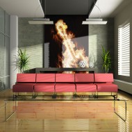 Papier peint  Guitare en flammes